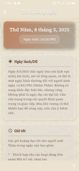 Màn hình chính Nhân Tướng AI